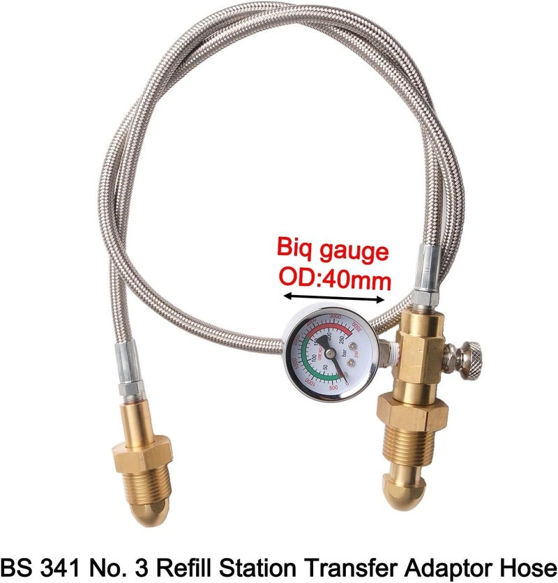 HOgardenME Heavy Duty Refill Hose For UK Argon Cylinder Bottle With 2000 Psi Maximum Pressure G 5/8" Connection Hoses RH For INT Connection(Type 2) - Image 2